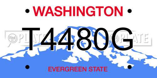 T4480G Washington License Plate