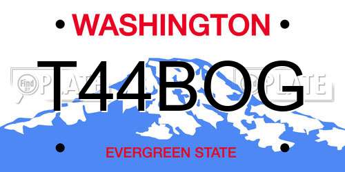 T44BOG Washington License Plate