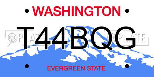 T44BQG Washington License Plate