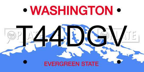 T44DGV Washington License Plate