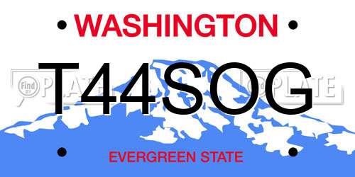 T44SOG Washington License Plate