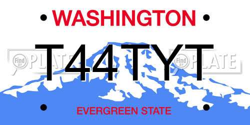 T44TYT Washington License Plate