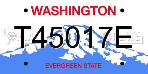 T45017E Washington License Plate