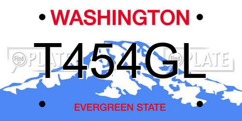 T454GL Washington License Plate