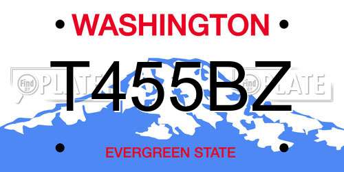 T455BZ Washington License Plate