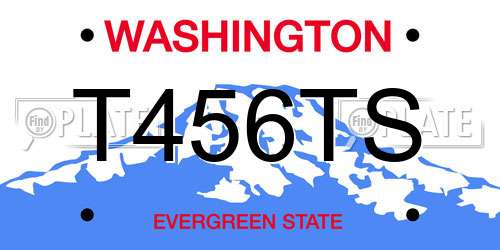 T456TS Washington License Plate
