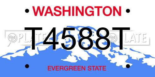 T4588T Washington License Plate