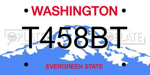 T458BT Washington License Plate