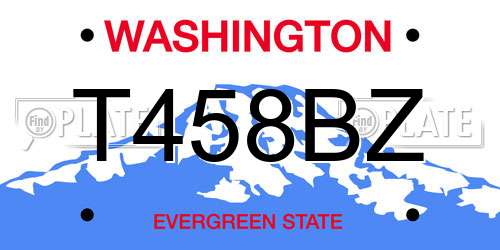 T458BZ Washington License Plate