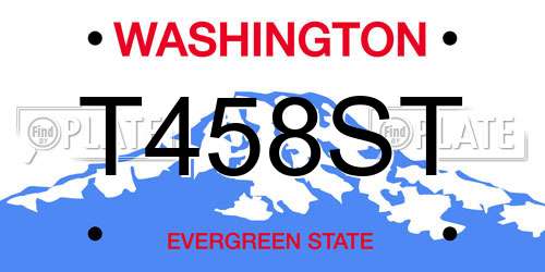 T458ST Washington License Plate