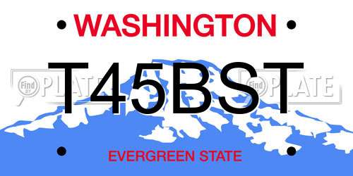 T45BST Washington License Plate