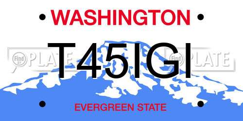 T45IGI Washington License Plate