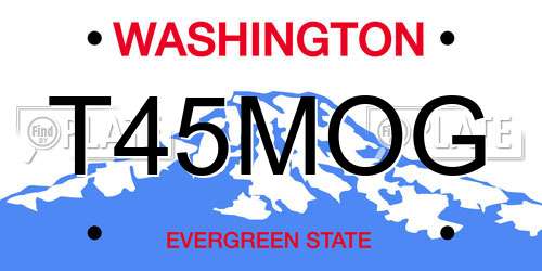 T45MOG Washington License Plate