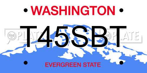 T45SBT Washington License Plate