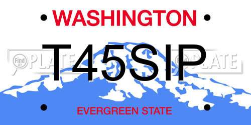 T45SIP Washington License Plate
