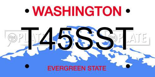 T45SST Washington License Plate
