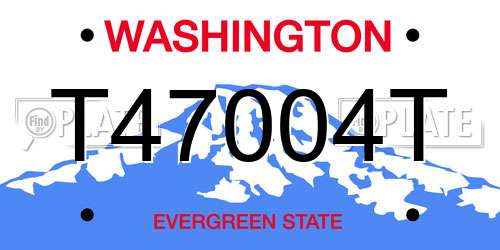 T47004T Washington License Plate