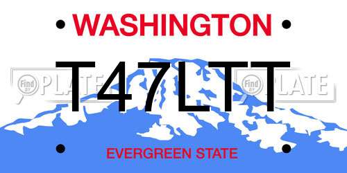 T47LTT Washington License Plate