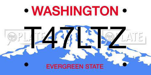 T47LTZ Washington License Plate