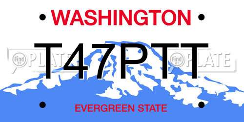 T47PTT Washington License Plate