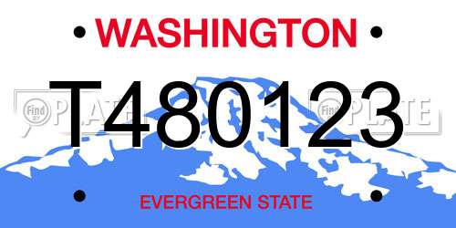T480123 Washington License Plate