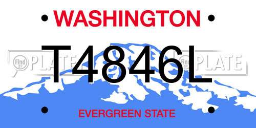 T4846L Washington License Plate
