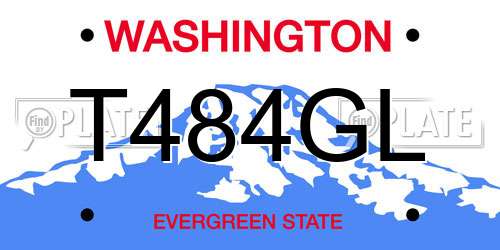 T484GL Washington License Plate