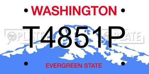 T4851P Washington License Plate