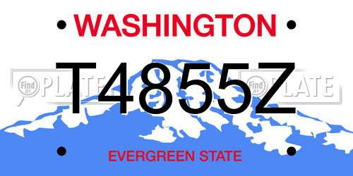 T4855Z Washington License Plate