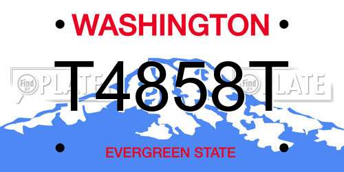 T4858T Washington License Plate