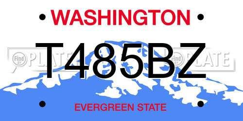 T485BZ Washington License Plate