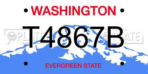 T4867B Washington License Plate