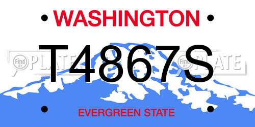 T4867S Washington License Plate