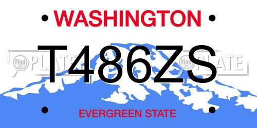 T486ZS Washington License Plate