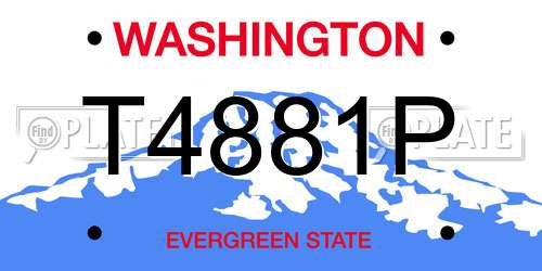 T4881P Washington License Plate