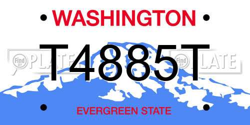 T4885T Washington License Plate
