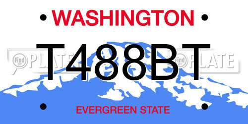 T488BT Washington License Plate