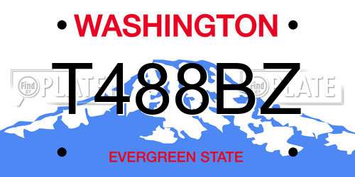 T488BZ Washington License Plate