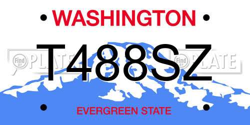 T488SZ Washington License Plate