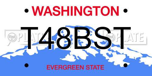 T48BST Washington License Plate