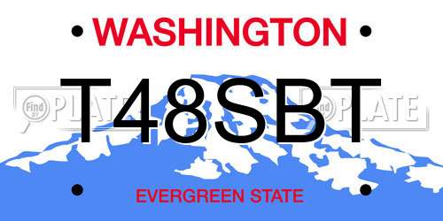 T48SBT Washington License Plate