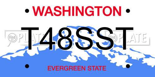 T48SST Washington License Plate