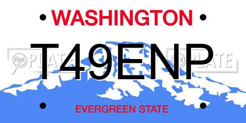 T49ENP Washington License Plate