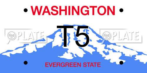 T5 Washington License Plate