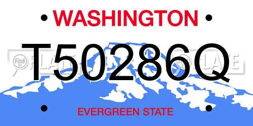 T50286Q Washington License Plate