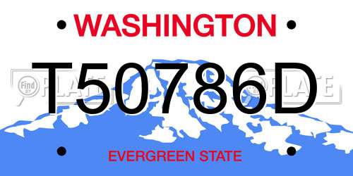 T50786D Washington License Plate