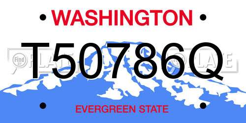 T50786Q Washington License Plate