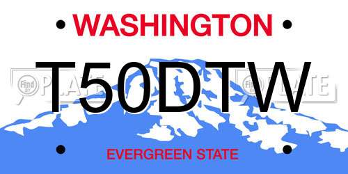 T50DTW Washington License Plate