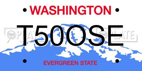 T50OSE Washington License Plate