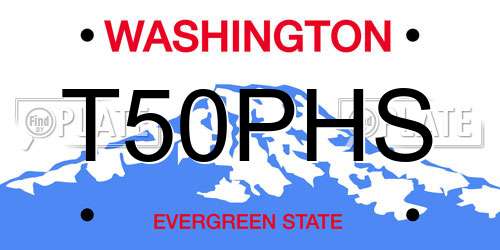 T50PHS Washington License Plate